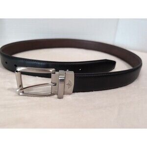 DOCKERS VEGAN LEATHER REVERSE BLACK/BROWN BELT ROLLER BUCKLE MEN'S SIZE 34-36